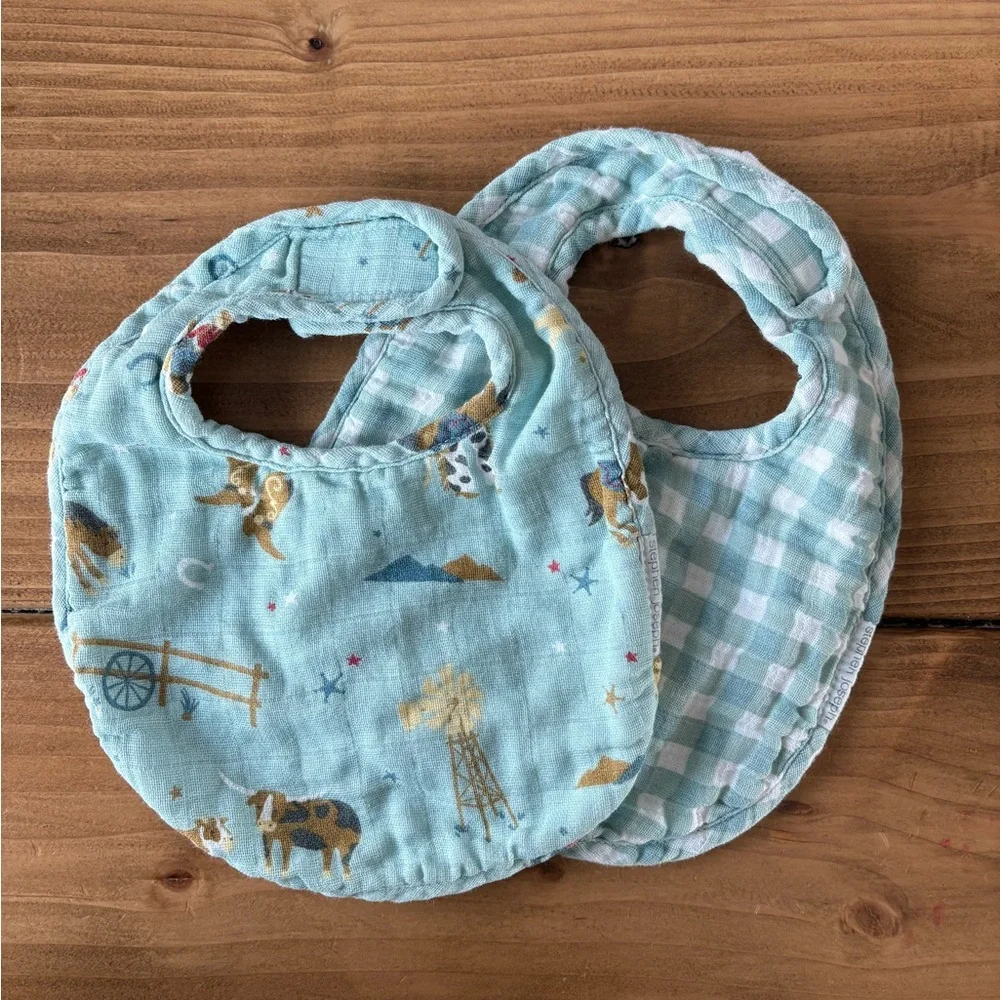 Blue Western Print Stephen Joseph Baby Bib Set